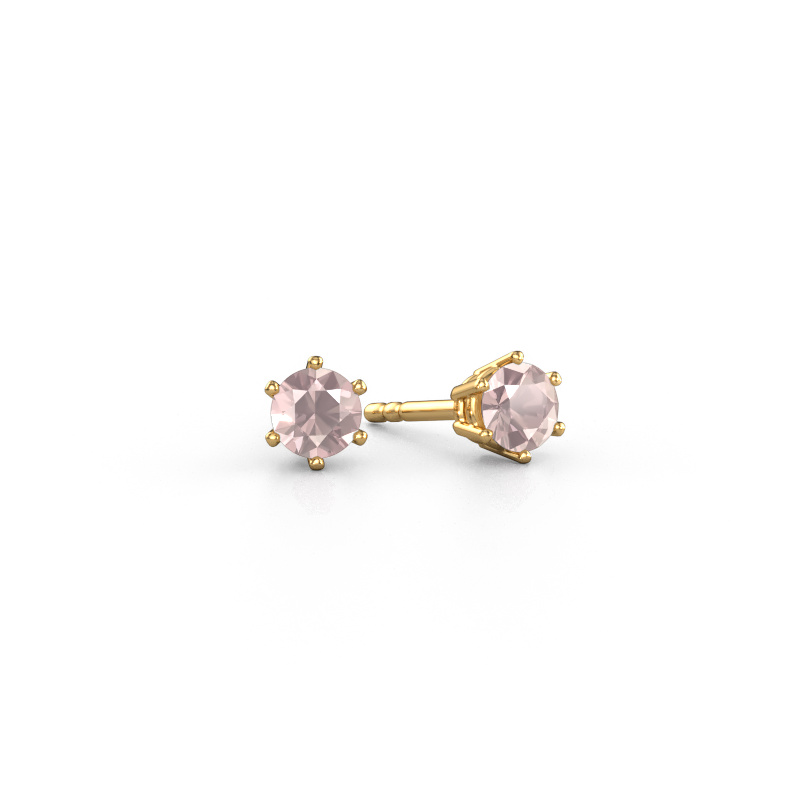 Image of Earrings Fay 585 gold Morganite champagne 4.2 mm