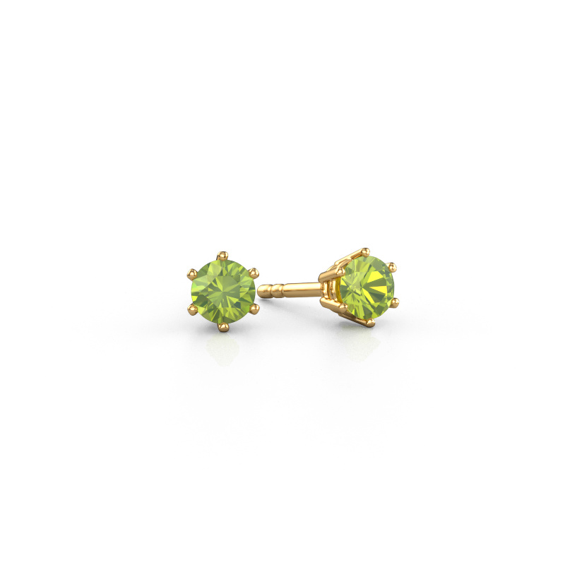 Image of Earrings Fay 585 gold Peridot 4.2 mm