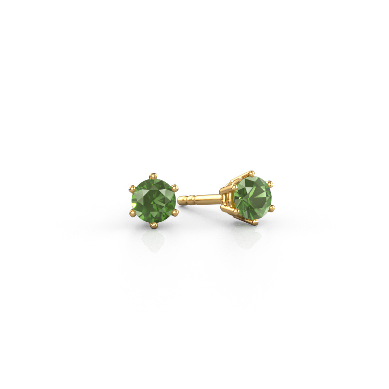 Image of Earrings Fay 585 gold Tourmaline green 4.2 mm