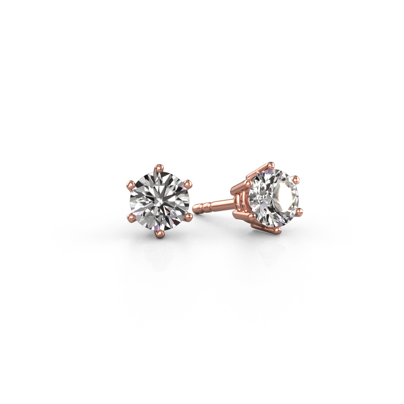Image de Boucles d'oreilles Fay 585 or rose Diamant 1.20 crt