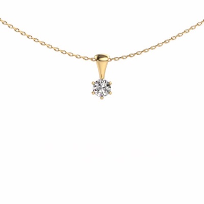 crt diamond set solitaire prongs white gold pendant Fay