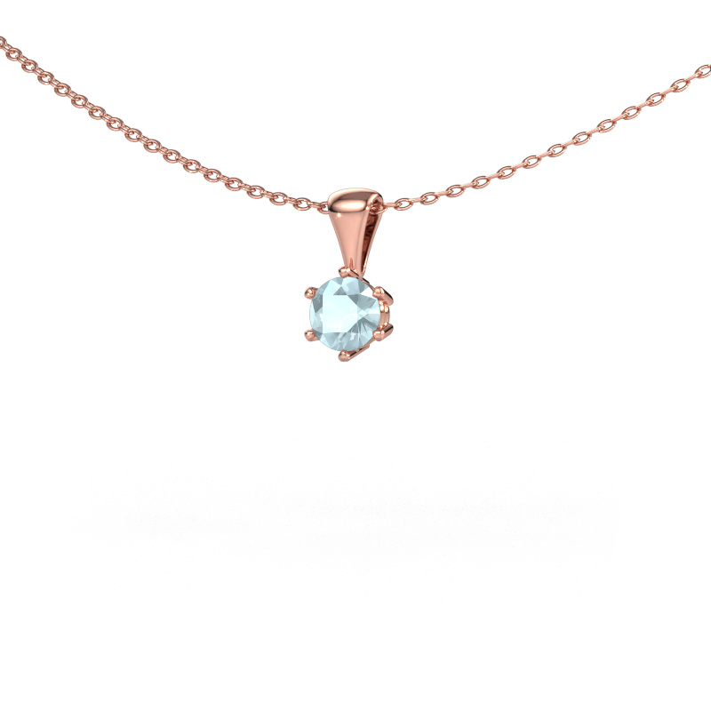 Image of Necklace Fay 585 rose gold Aquamarine 4.7 mm