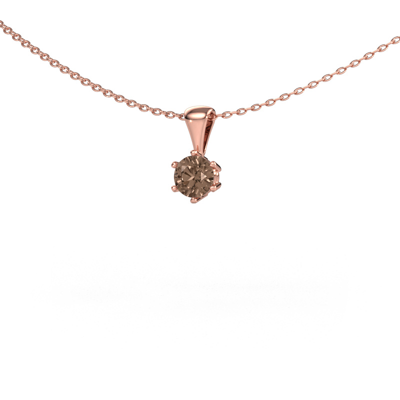 Image of Necklace Fay 585 rose gold Brown diamond 0.40 crt