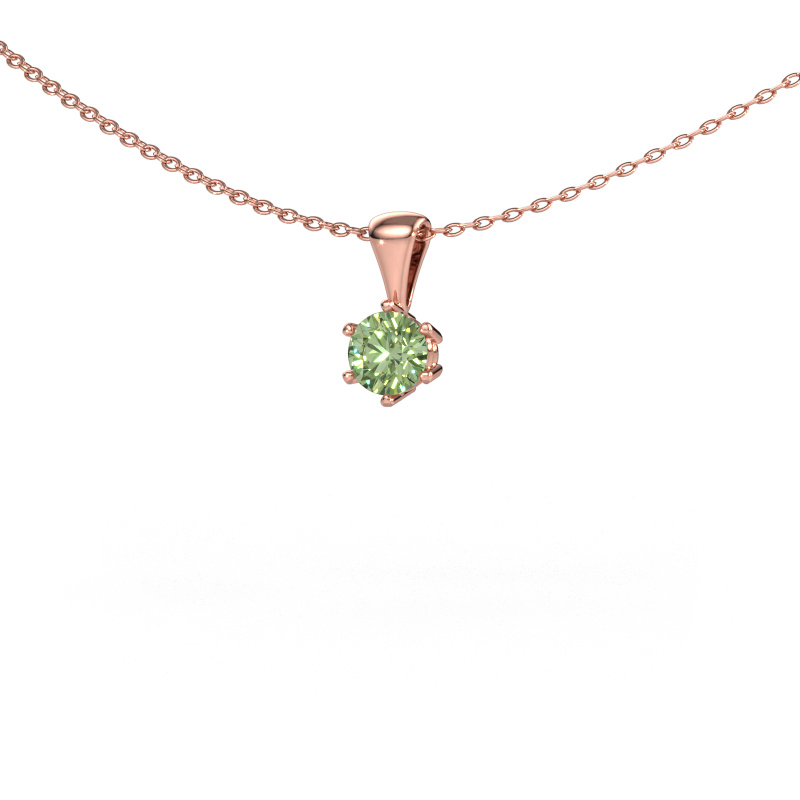 Image of Necklace Fay 585 rose gold Green lab grown diamond 4.7 mm