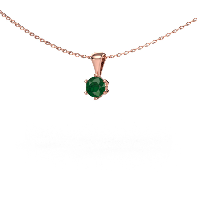 Image of Necklace Fay 585 rose gold Emerald 4.7 mm