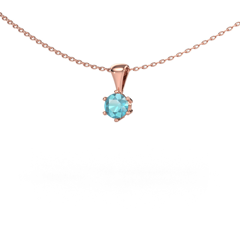 Image de Collier Fay 585 or rose Topaze bleue 4.7 mm