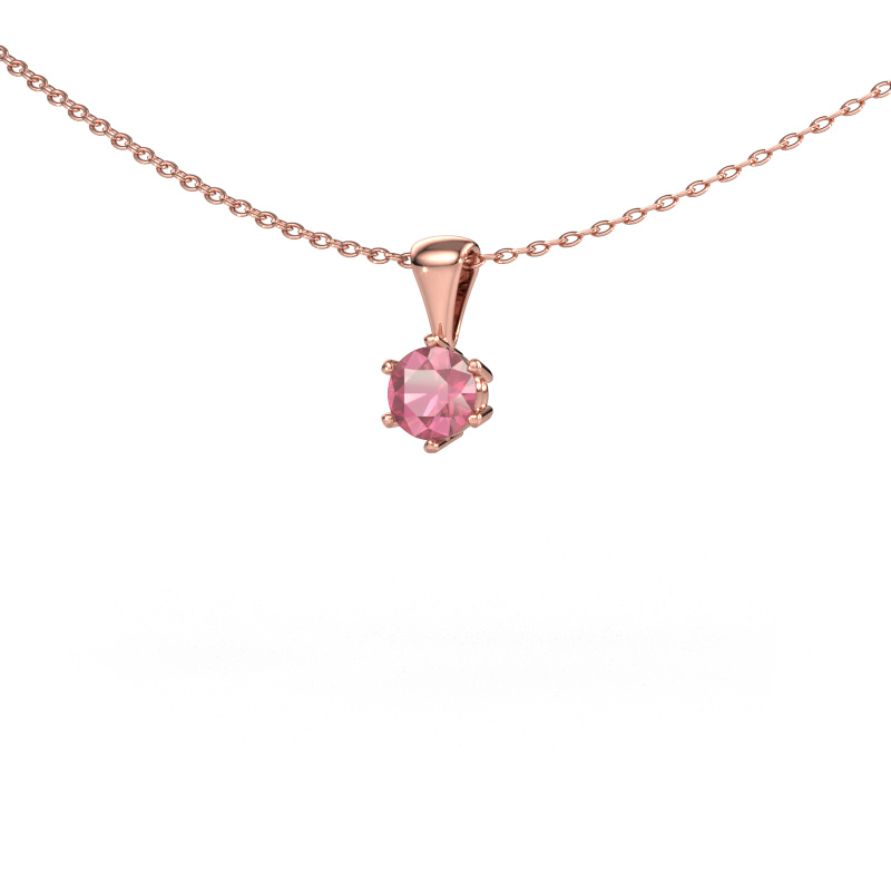 Image of Necklace Fay 585 rose gold Tourmaline pink 4.7 mm