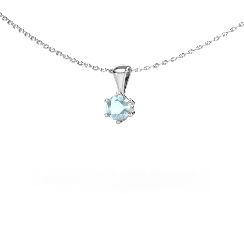 Image of Necklace Fay 585 white gold Aquamarine 4.7 mm