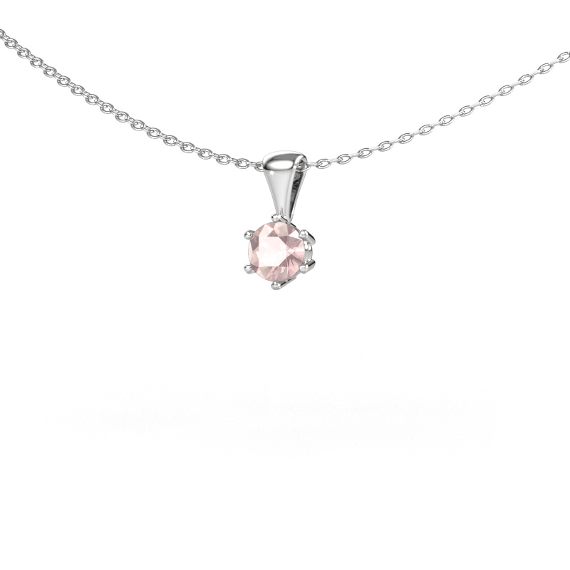 Image of Necklace Fay 585 white gold Morganite champagne 4.7 mm