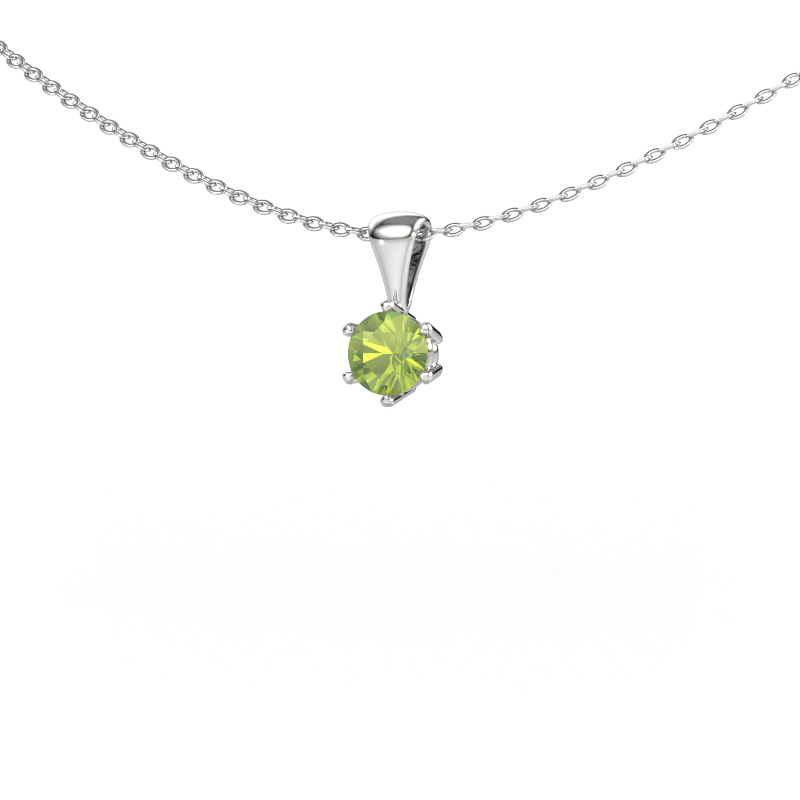 Image of Necklace Fay 585 white gold Peridot 4.7 mm