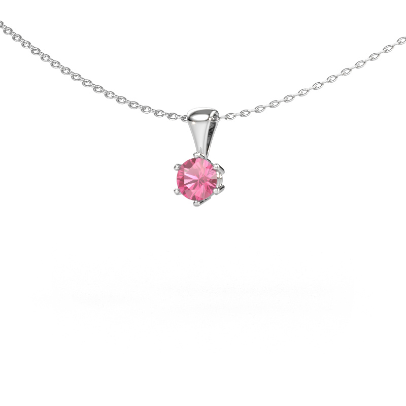 Image de Collier Fay 950 platine Saphir rose 4.7 mm