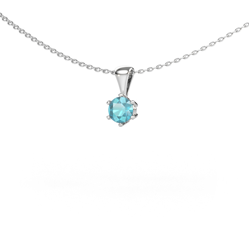 Image of Necklace Fay 950 platinum Blue topaz 4.7 mm