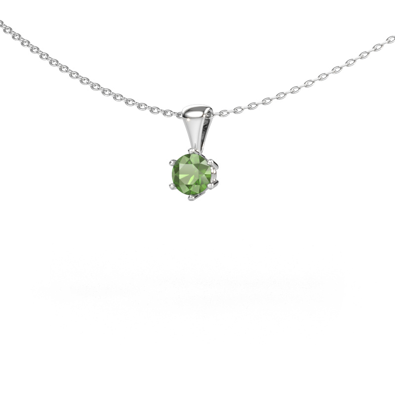 Image of Necklace Fay 585 white gold Tourmaline green 4.7 mm