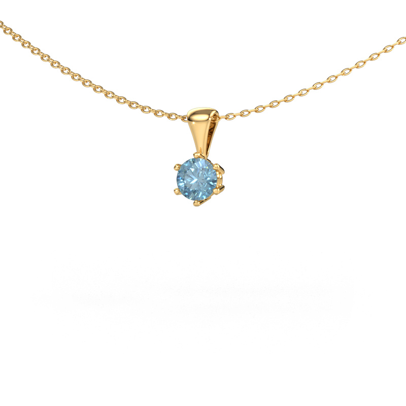 Image of Necklace Fay 585 gold Blue lab grown diamond 4.7 mm