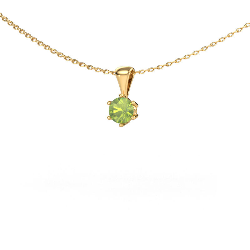 Image of Necklace Fay 585 gold Peridot 4.7 mm