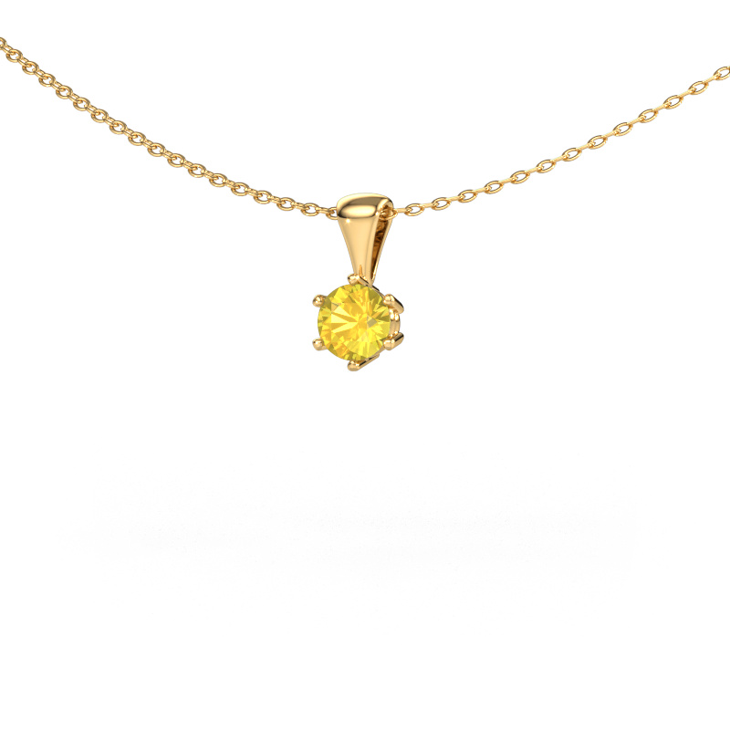 Image of Necklace Fay 585 gold Yellow sapphire 4.7 mm