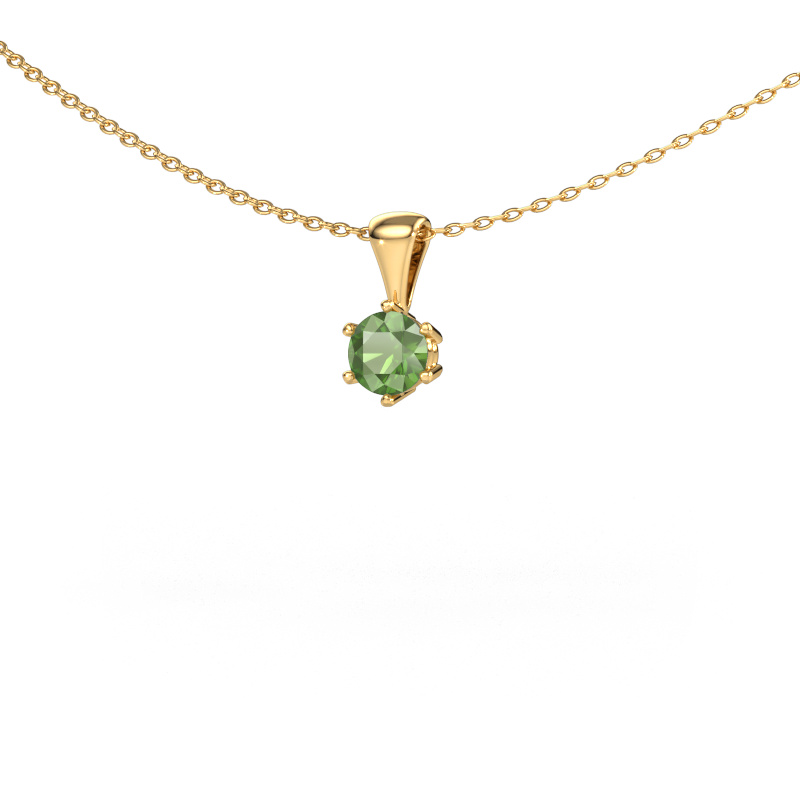 Image of Necklace Fay 585 gold Tourmaline green 4.7 mm