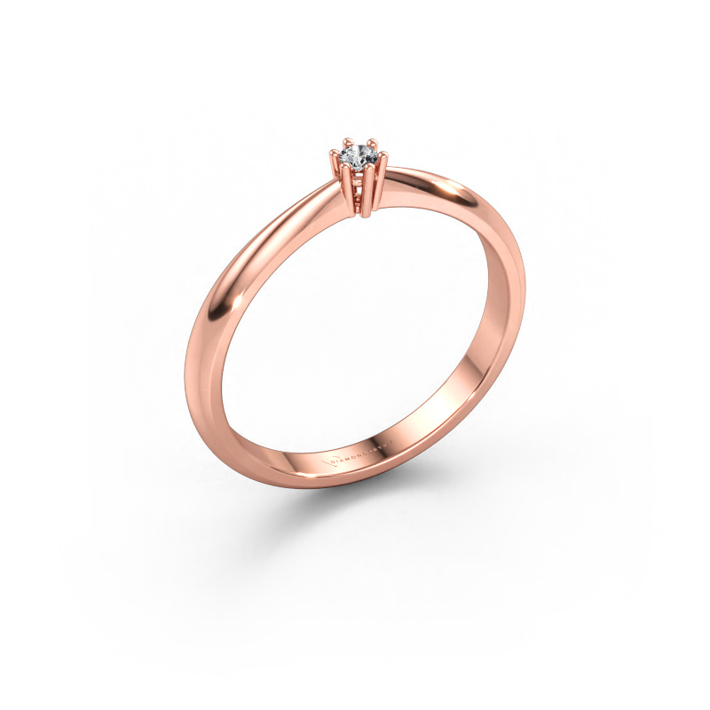 Bild av Förlovningsring Fay 585 roséguld Diamant 0.03 crt