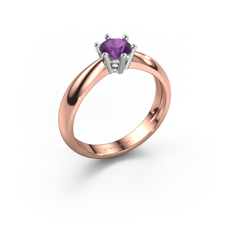 Image of Engagement ring Fay 585 rose gold Amethyst 5 mm