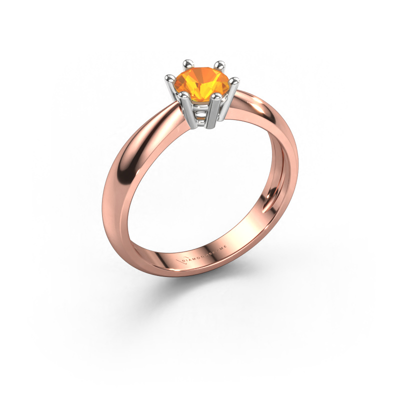 Image of Engagement ring Fay 585 rose gold Citrin 5 mm