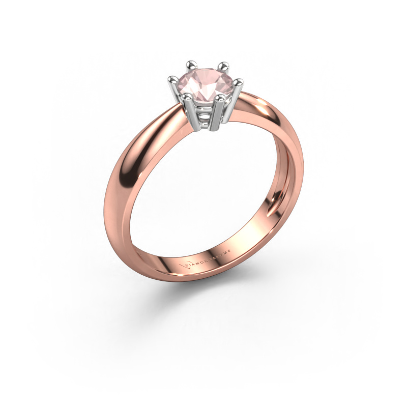 Image of Engagement ring Fay 585 rose gold Morganite champagne 5 mm