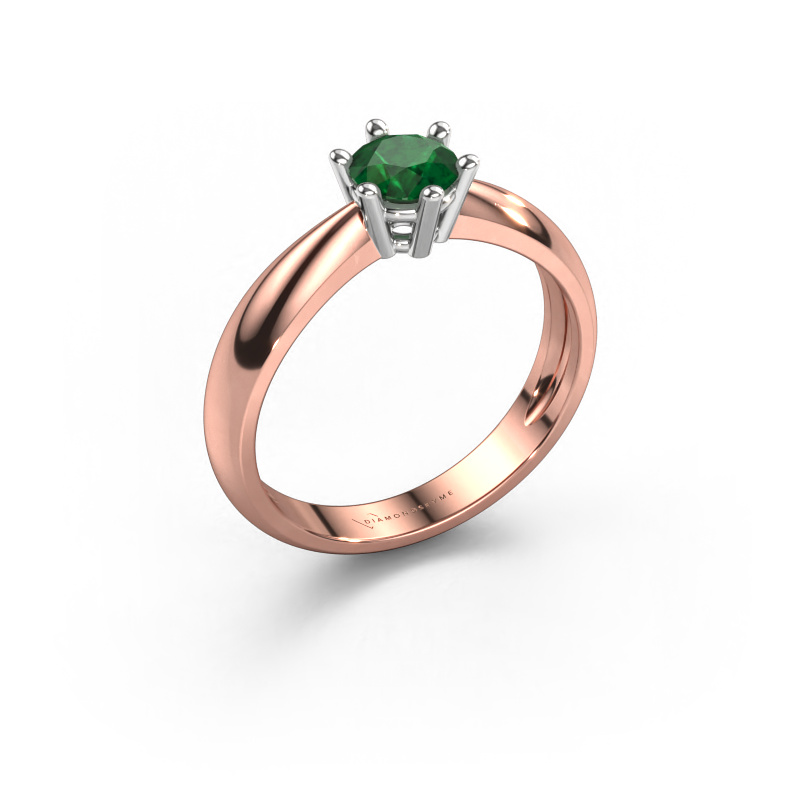 Image of Engagement ring Fay 585 rose gold Emerald 5 mm