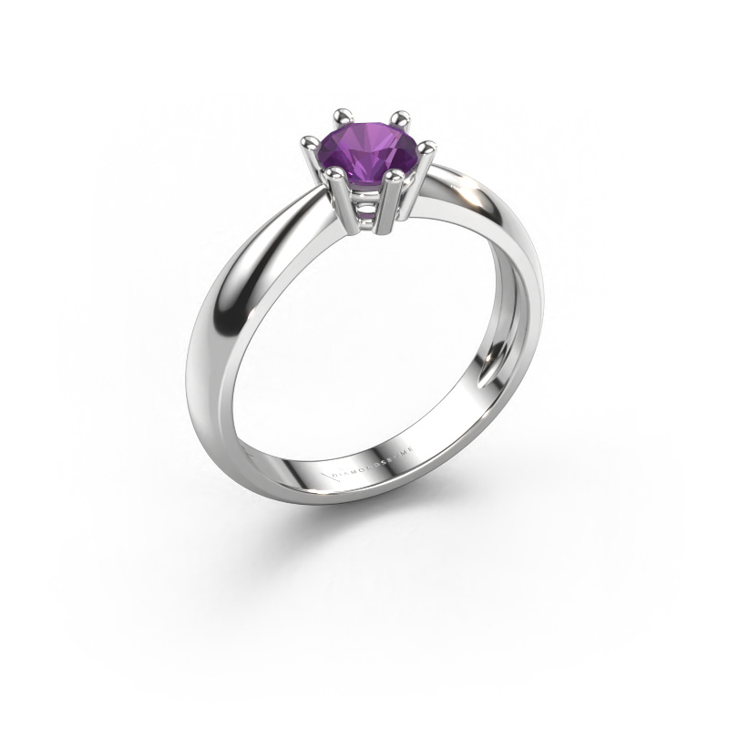 Image of Engagement ring Fay 585 white gold Amethyst 5 mm