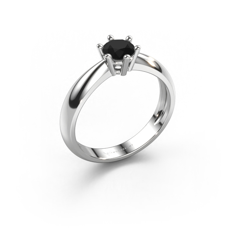 Image of Engagement ring Fay 585 white gold Black diamond 0.60 crt
