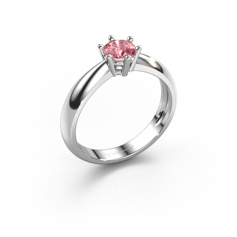Afbeelding van Verlovingsring Fay 950 platina Roze lab grown diamant 5 mm