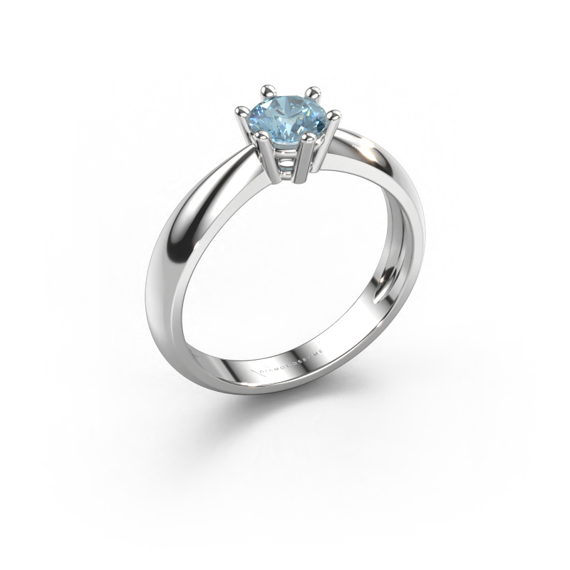 Image of Engagement ring Fay 950 platinum Blue lab grown diamond 5 mm