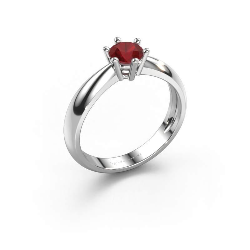 Image of Engagement ring Fay 950 platinum Ruby 5 mm