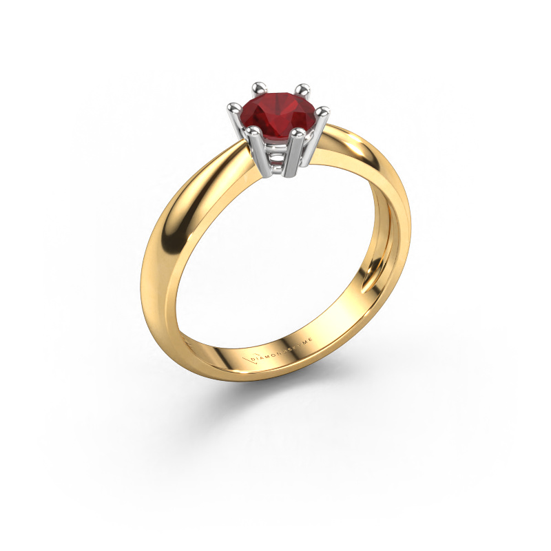 Image of Engagement ring Fay 585 gold Ruby 5 mm