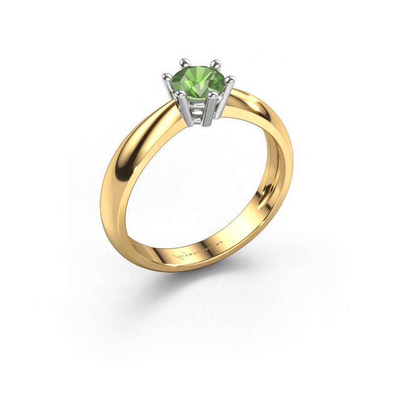 Image of Engagement ring Fay 585 gold Tourmaline green 5 mm