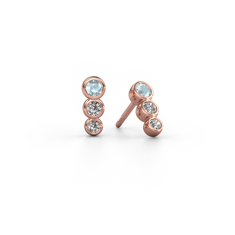 Image of Earrings Felica 585 rose gold Aquamarine 2.7 mm