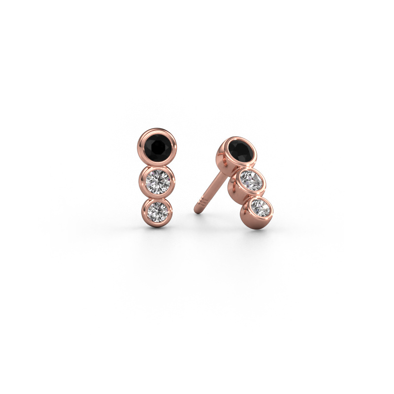 Image of Earrings Felica 585 rose gold Black diamond 0.362 crt