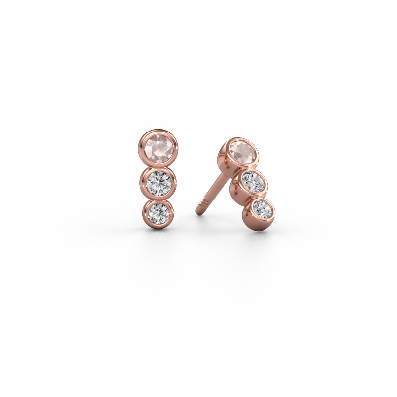 Image of Earrings Felica 585 rose gold Morganite champagne 2.7 mm