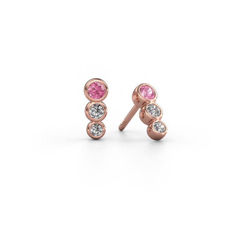 Image of Earrings Felica 585 rose gold Pink sapphire 2.7 mm