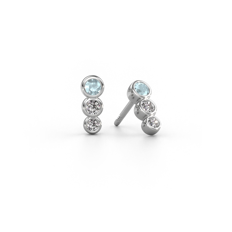 Image of Earrings Felica 585 white gold Aquamarine 2.7 mm