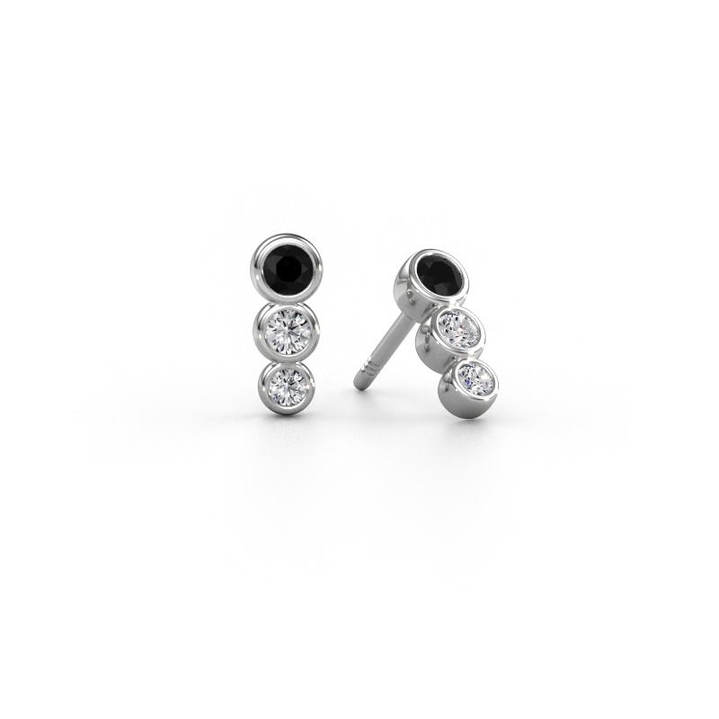 Bild von Ohrringe Felica 585 Weißgold Schwarz Diamant 0.362 crt
