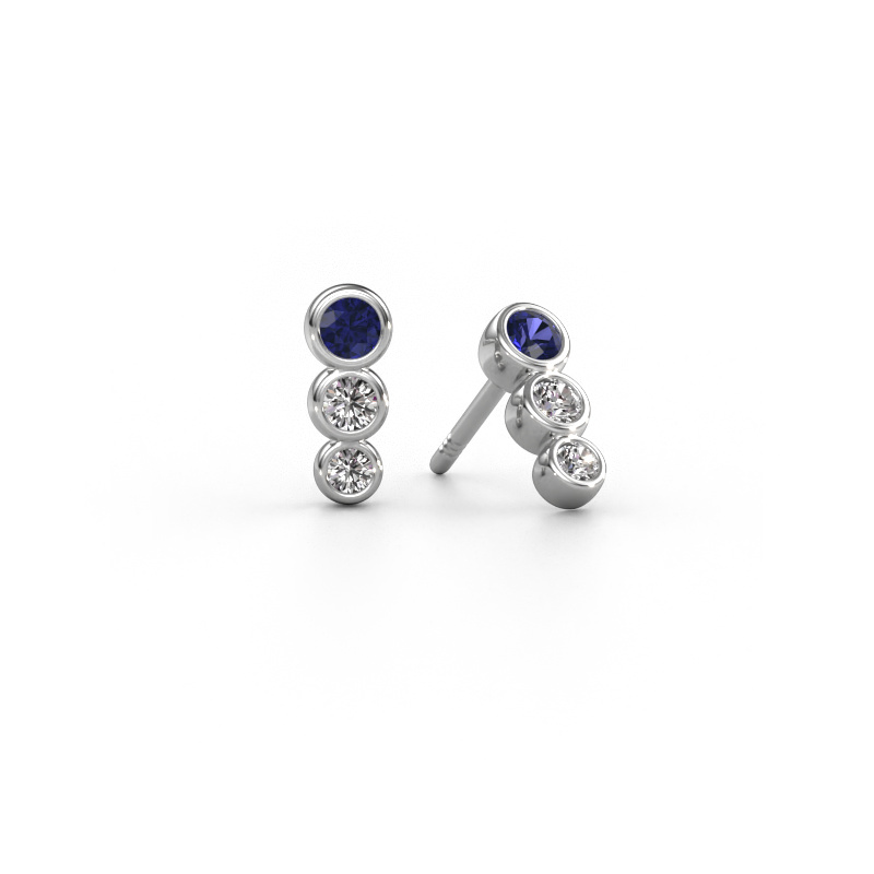 Image of Earrings Felica 585 white gold Sapphire 2.7 mm
