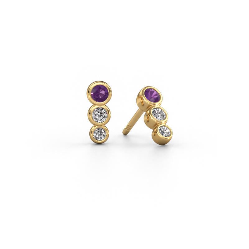 Image of Earrings Felica 585 gold Amethyst 2.7 mm