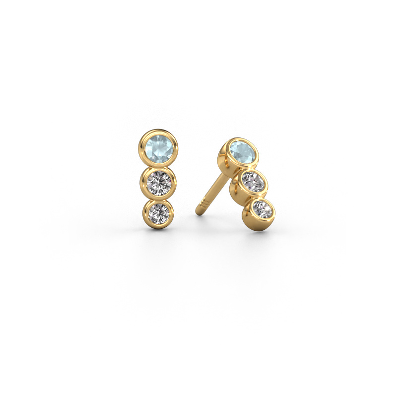Image of Earrings Felica 585 gold Aquamarine 2.7 mm