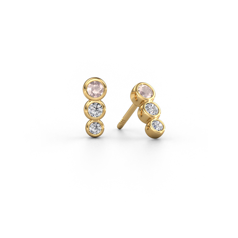 Image of Earrings Felica 585 gold Morganite champagne 2.7 mm