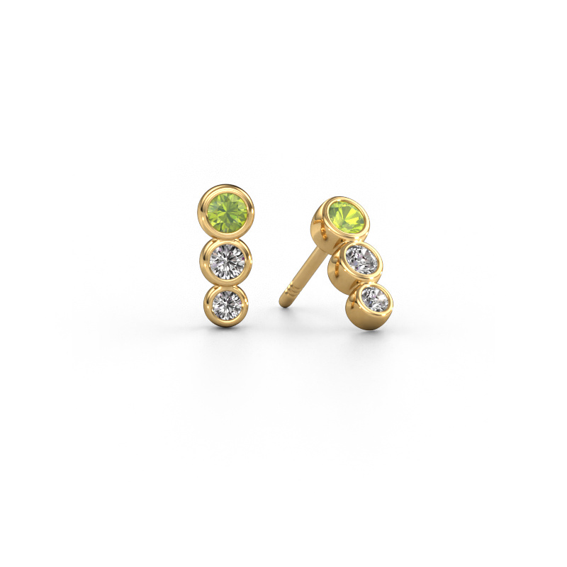 Image de Boucles d'oreilles Felica 585 or jaune Péridot 2.7 mm