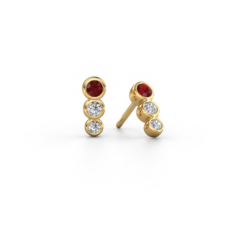 Image of Earrings Felica 585 gold Ruby 2.7 mm