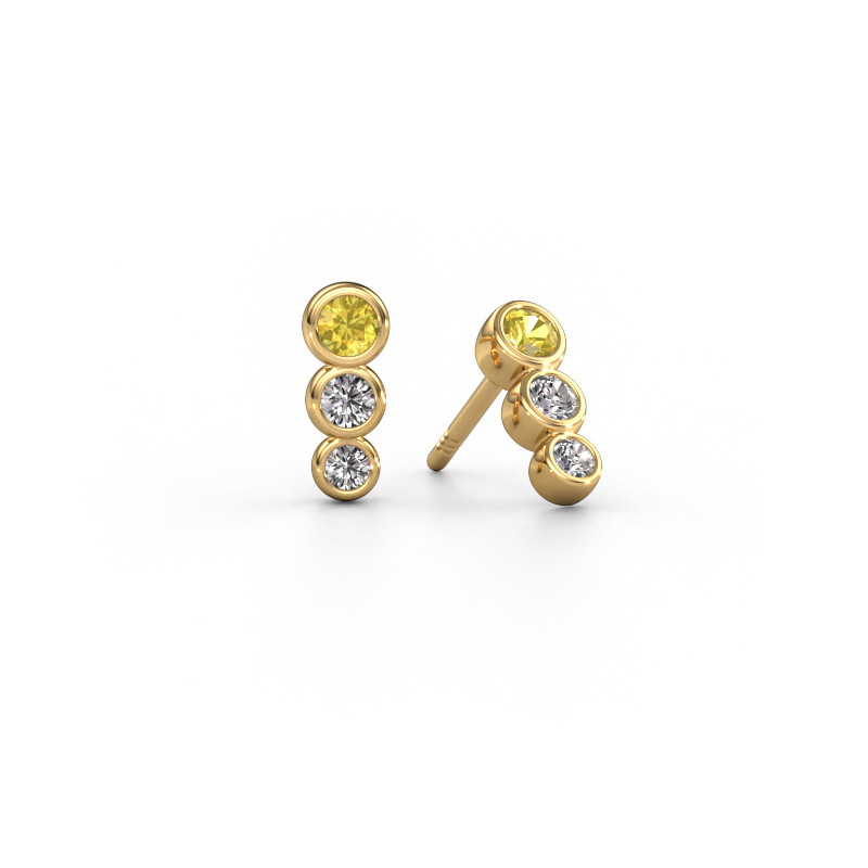 Image de Boucles d'oreilles Felica 585 or jaune Saphir jaune 2.7 mm