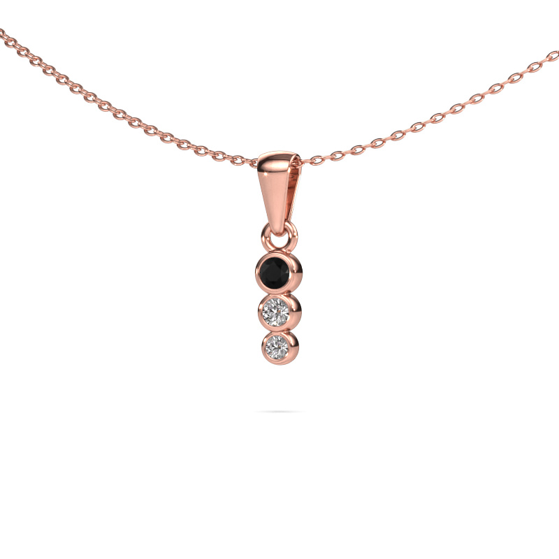 Image of Pendant Felica 585 rose gold Black diamond 0.181 crt