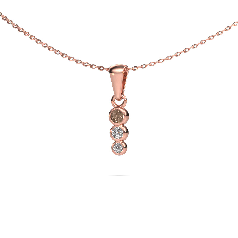 Image de Pendentif Felica 585 or rose Diamant brun 0.165 crt