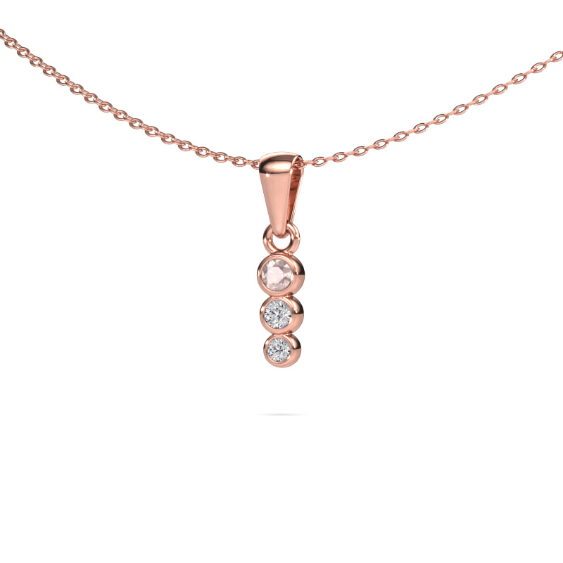 Image of Pendant Felica 585 rose gold Morganite champagne 2.7 mm
