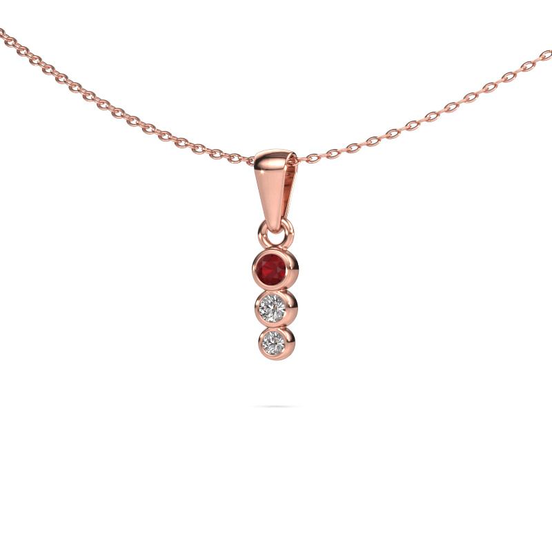 Image of Pendant Felica 585 rose gold Ruby 2.7 mm